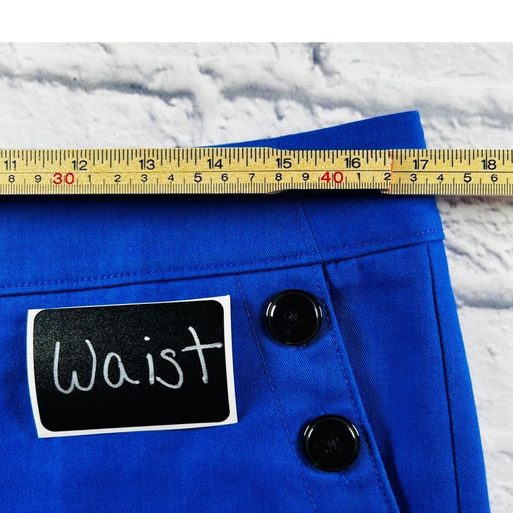 Loft Outlet Women Blue Wide Leg Sailor Pants Side Button Size 10 Nautical Casual - Picture 8 of 11